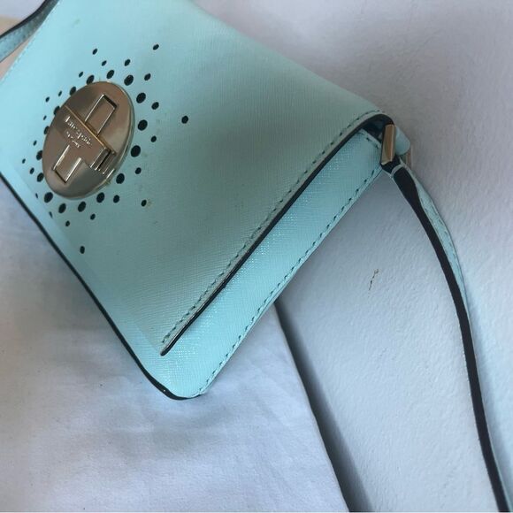 KATE SPADE Cyan Flap Crossbody Turnlock Shoulder Bag Knott Kitt Leila - Picture 2 of 11